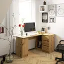 Rohový počítačový stůl B20 pravá - dub artisan