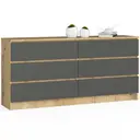 Komoda K160 6SZ dub artisan/grafitová šedá