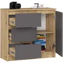 Komoda K80 Jerry 1D3SZ dub artisan/grafitová šedá