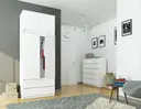 Šatní skříň s nástavbou S90 2D2SZ bílá/bílý lesk