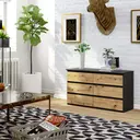 Komoda CL100 6SZ grafitová šedá/dub artisan