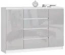 Komoda K140 2D4SZ bílá/metalický lesk