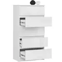 Komoda K60 5SZ bílá/bílý lesk