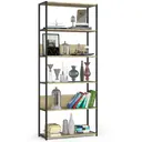 Kovový regál Loft 80 cm černá/dub artisan