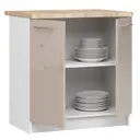 Kuchyňská skříňka Olivia S80 2D bílá/cappuccino lesk