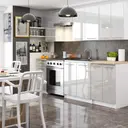 Závěsná kuchyňská skříňka Olivia W40 bílá/metalický lesk