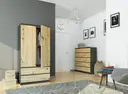 Šatní skříň S90 2D2SZ grafitová šedá/dub artisan