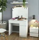 Toaletní stolek se zrcadlem P-2/SL 90x60 pravá - bílá