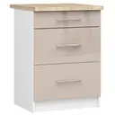 Kuchyňská skříňka Olivia S60 3SZ bílá/cappuccino lesk