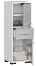 Koupelnová skříňka Fin 30 2D1SZ bílá/metalický lesk