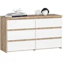 Komoda CL100 6SZ dub sonoma/bílá