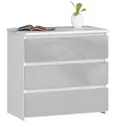 Komoda CL3 60 cm bílá/metalický lesk