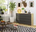Komoda K160 8SZ dub artisan/grafitová šedá