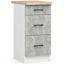Kuchyňská skříňka Olivia S40 SZ3 bílá/beton