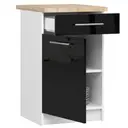Kuchyňská skříňka Olivia S50 SZ1 bílá/černý lesk