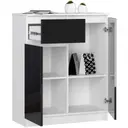 Komoda K80 2D1SZ bílá/černý lesk