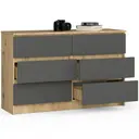 Komoda K120 6SZ dub artisan/grafitová šedá