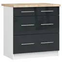 Kuchyňská skříňka Olivia S80 3SZ bílá/grafitový lesk