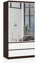 Šatní skříň S90 2D2SZ se zrcadlem wenge/bílá