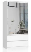 Šatní skříň S90 2D2SZ se zrcadlem bílá