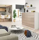 Komoda K160 10SZ bílá/cappuccino lesk