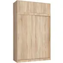 Šatní skříň posuvná s nástavbou Mono 150 cm dub sonoma