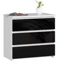 Komoda CL3 60 cm bílá/černý lesk