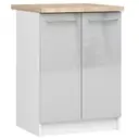 Kuchyňská skříňka Olivia S60 2D bílá/metalický lesk