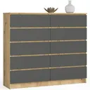 Komoda K140 10SZ dub artisan/grafitová šedá