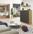 Komoda K120 10SZ dub artisan/grafitová šedá