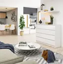 Komoda K140 8SZ bílá/bílý lesk