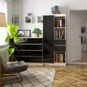 Regál R15 R80 2D2SZ bílá/černý lesk