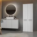 Koupelnová skříňka Nel 2K/DD Bílá Lesklá