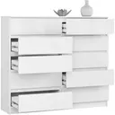 Komoda K140 10SZ bílá/bílý lesk
