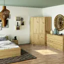 Rohová šatní skříň S100 4D dub artisan