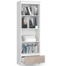 Regál R60 1SZ4P bílá/cappuccino lesk