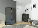 Šatní skříň S90 2D2SZ grafitová šedá