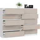 Komoda K160 10SZ bílá/cappuccino lesk