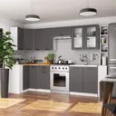 Závěsná kuchyňská vitrína Olivia W80 H720 bílá/grafitová šedá