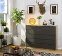 Komoda K160 10SZ dub artisan/grafitová šedá
