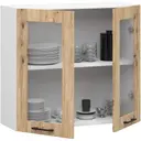 Závěsná kuchyňská vitrína Olivia W80 H720 bílá/dub artisan