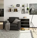 Komoda K60 3SZ bílá/černý lesk
