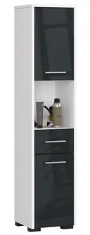 Koupelnová skříňka Fin 30 2D1SZ1W bílá/grafitový lesk