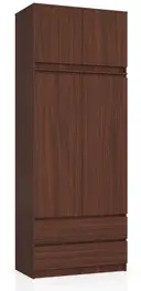 Šatní skříň s nástavbou S90 2D2SZ wenge