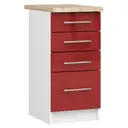 Kuchyňská skříňka Olivia S40 SZ4 bílá/červený lesk