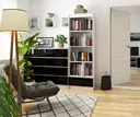 Regál R60 1SZ4P bílá/černý lesk