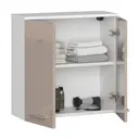 Koupelnová skříňka Fin W60 2D bílá/cappuccino lesk
