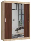 Šatní skříň posuvná se zrcadlem 150 cm dub sonoma/wenge