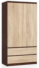 Šatní skříň S90 2D2SZ wenge/dub sonoma