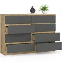 Komoda K140 8SZ dub artisan/grafitová šedá